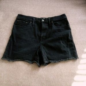 Madewell high-rise black denim shorts